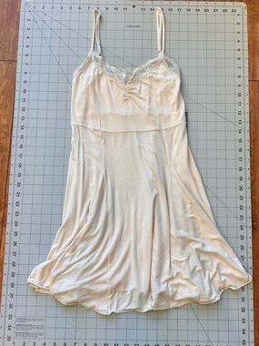 Urban Outfitters Cream Lace-Trim Slip Dress